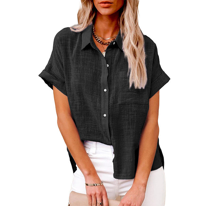 Patrizia Wesford | Linen Look Short Sleeve Shirt For Women