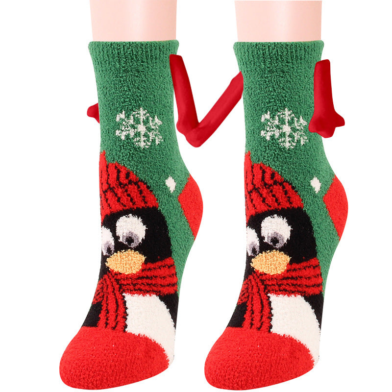 Ember | Red Santa Magnetic Christmas Socks Unisex & Couples
