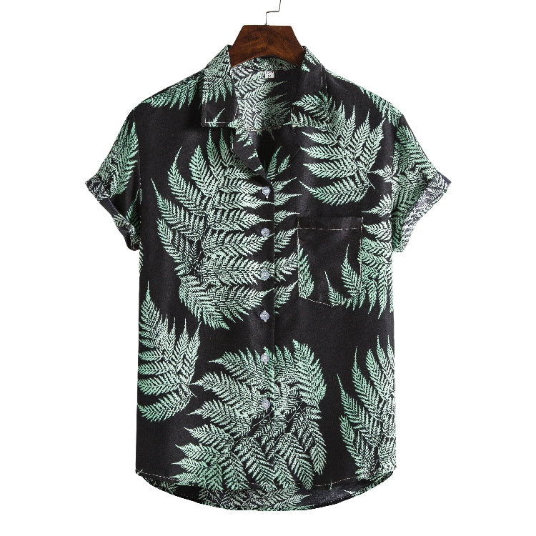 Nathan Harris | Tropical Print Short Sleeve Beach Shirt For Men