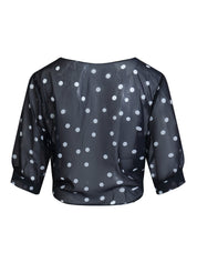 Beatrice Langley | Polka Dot Tie-Front Blouse For Women