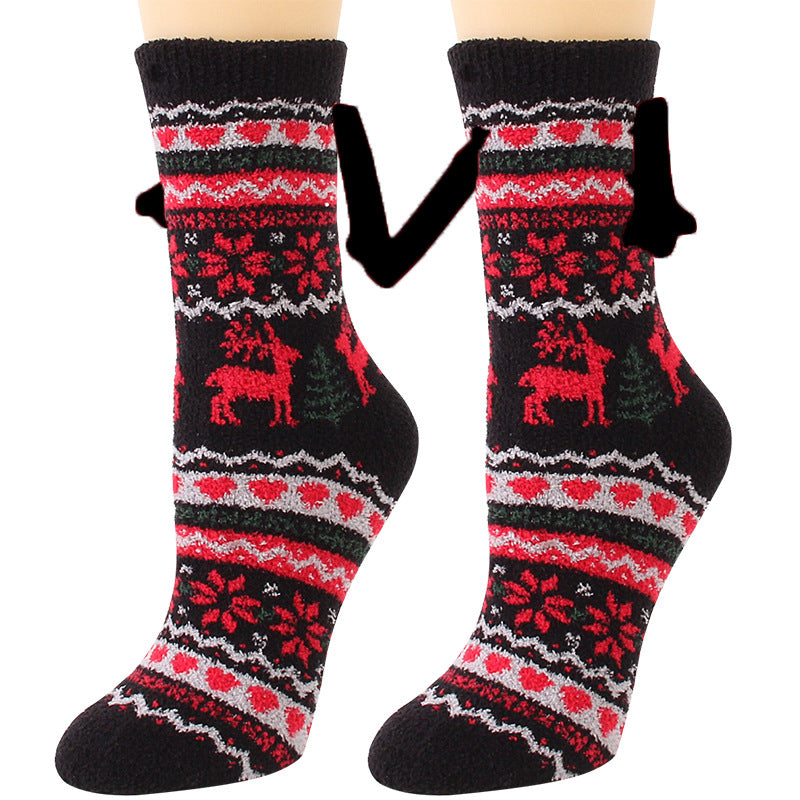 Ember | Red Santa Magnetic Christmas Socks Unisex & Couples