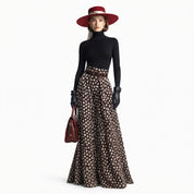 Harper Clarke | Snowflake Print Turtleneck And Skirt Set For Women