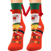 Ember | Red Santa Magnetic Christmas Socks Unisex & Couples