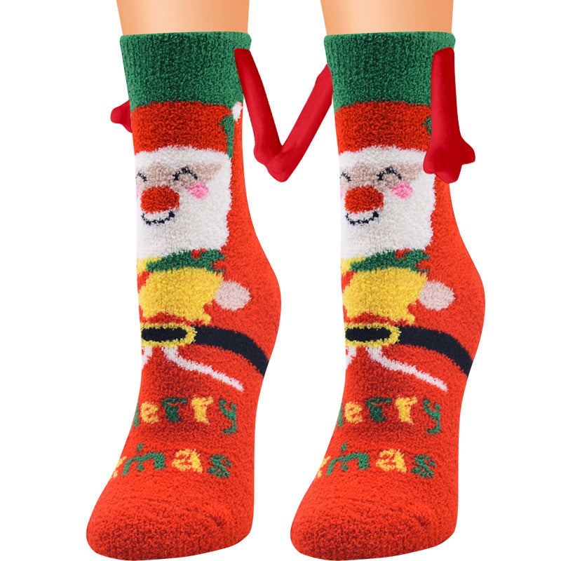 Ember | Red Santa Magnetic Christmas Socks Unisex & Couples