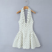 Phoebe Turner | Polka Dot Halter Mini Dress For Women