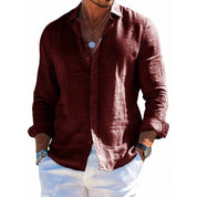 Bruno Harthurst | Grey Relaxed Linen-Look Shirt For Men