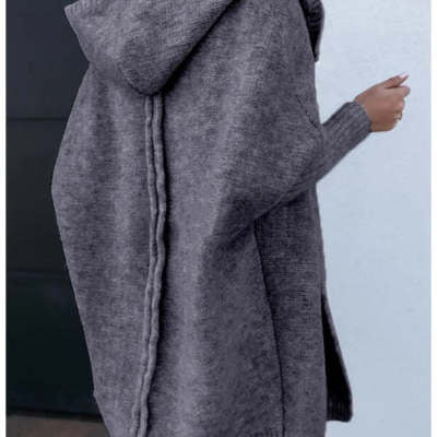 Elise Thornton | Oversized Hooded Knit Cardigan For Women