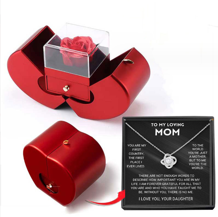 Matilda Cross | Preserved Rose Jewellery Box With Necklace For Women