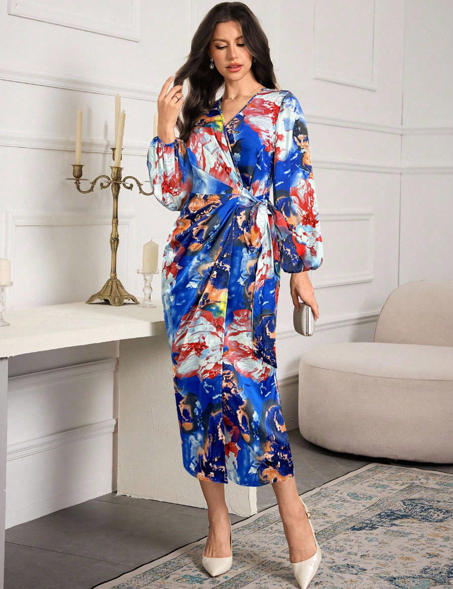 Holly Parker | Printed Wrap Midi Dress For Women
