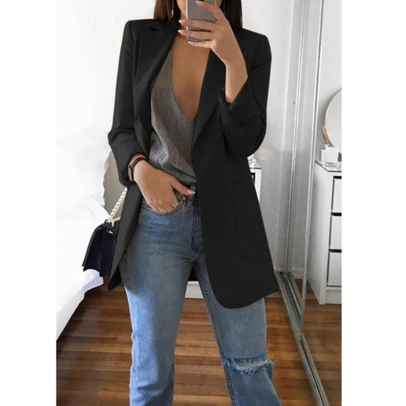 Letizia Wickwood | Open Front Longline Blazer For Women