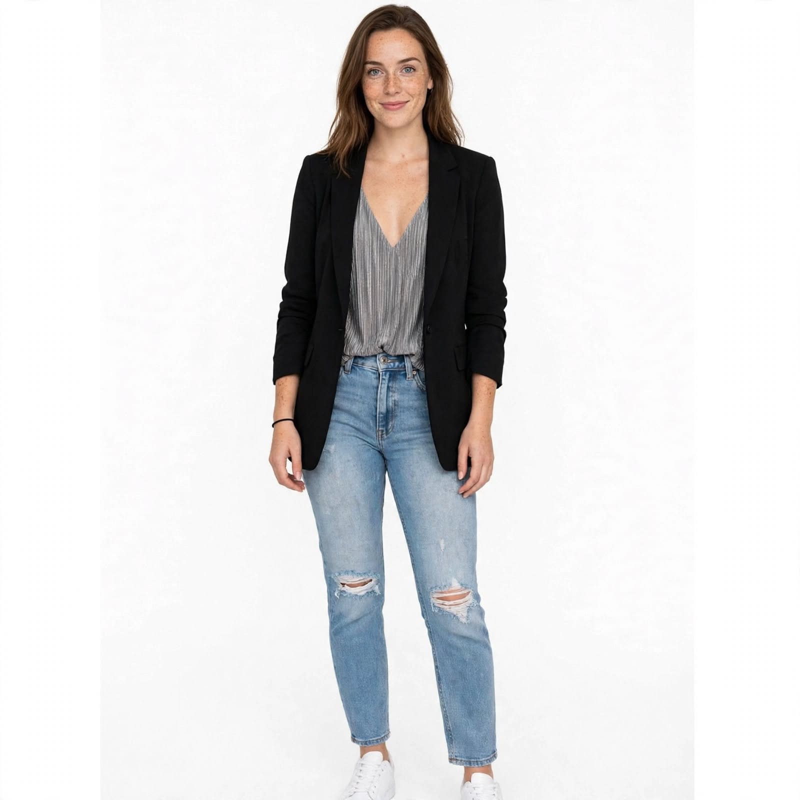 Letizia Wickwood | Open Front Longline Blazer For Women