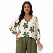 Georgia Fairbanks | Floral Print Wide-Leg Two-Piece Set For Women