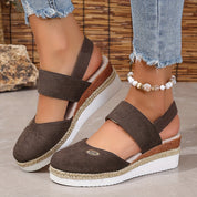 Harper Delaney | Braided Platform Wedge Sandals For Women
