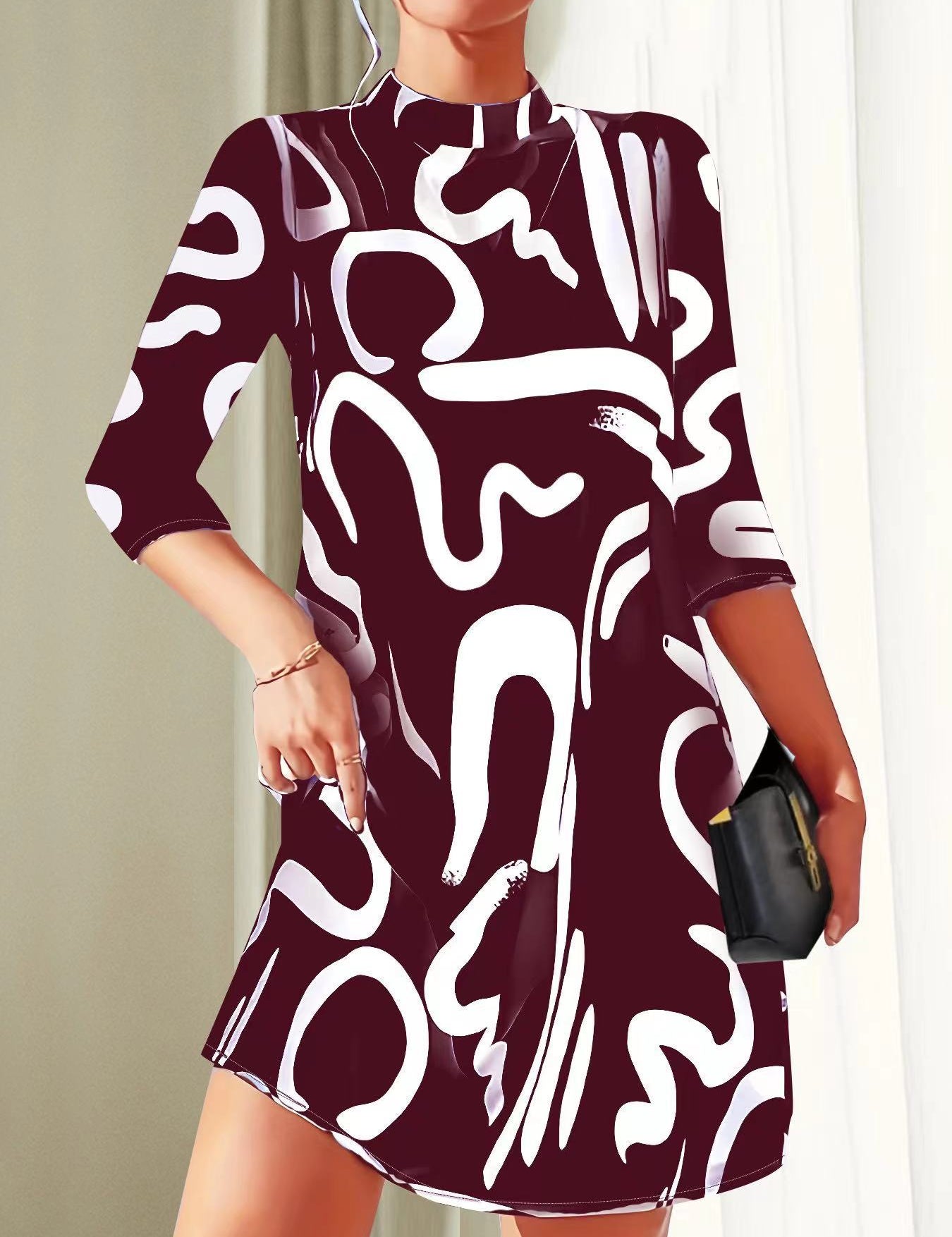 Ava Taylor | Abstract Print Mini Dress For Women