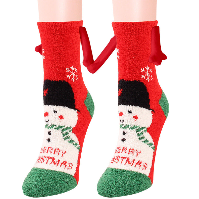 Ember | Red Santa Magnetic Christmas Socks Unisex & Couples