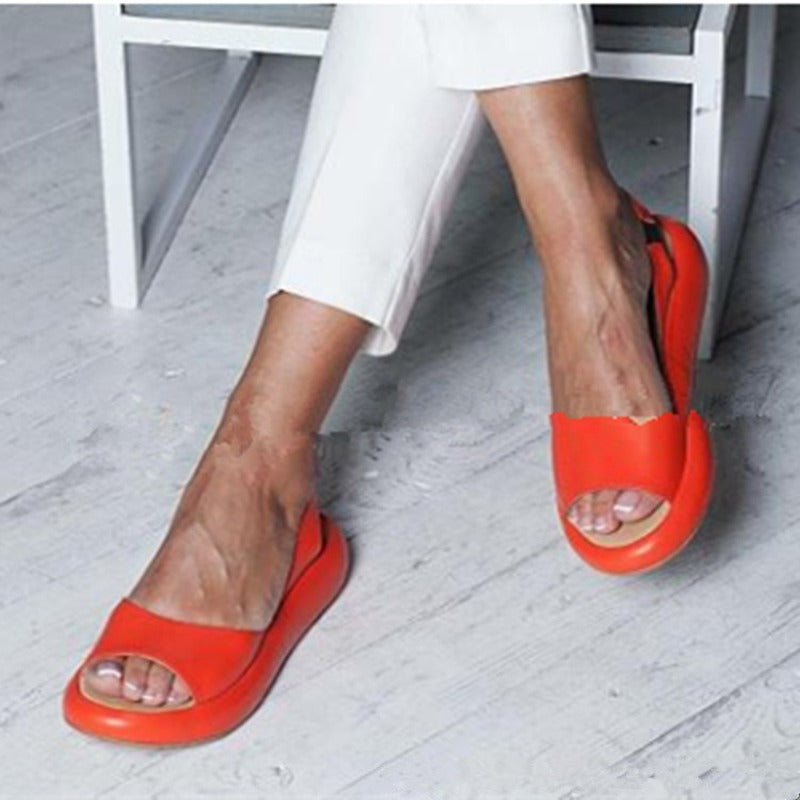 Noemi Corowa | White Peep-Toe Platform Wedge Sandals For Women