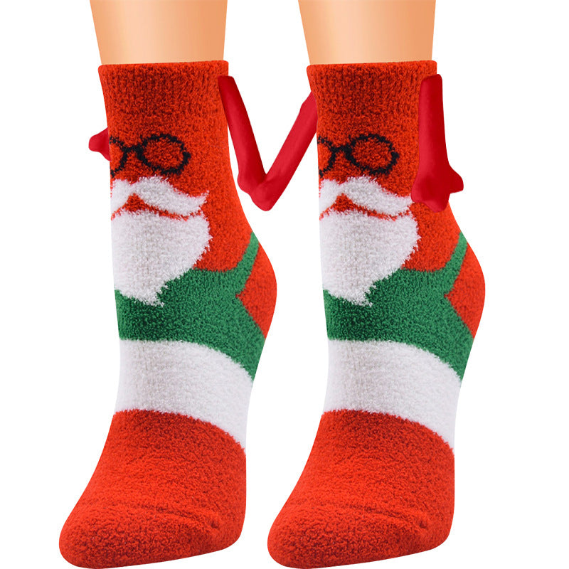 Ember | Red Santa Magnetic Christmas Socks Unisex & Couples