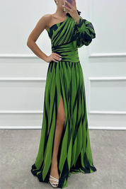 Phoebe Larkin | Striped One-Shoulder Maxi Dress For Women