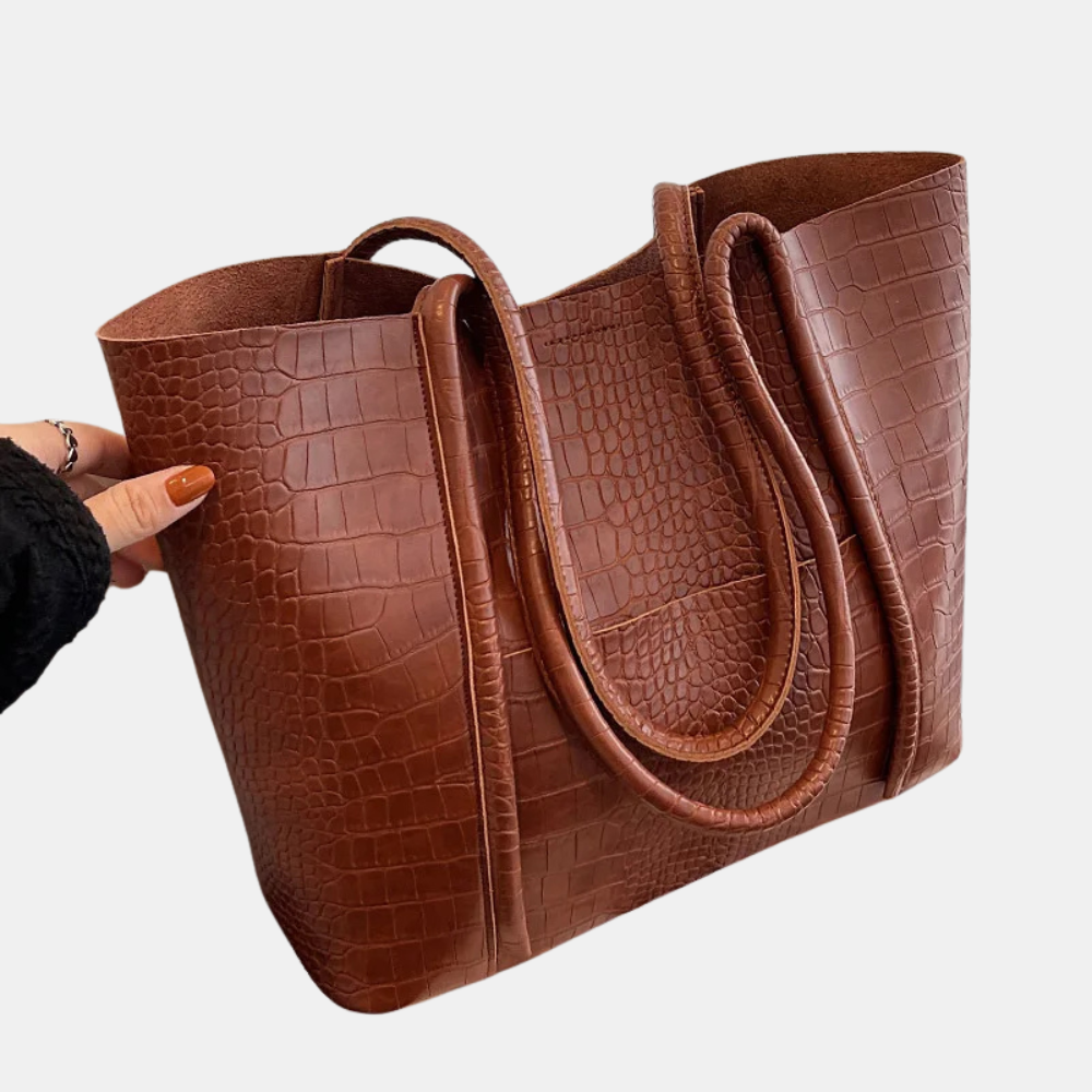 Harper Donnelly | Croc-Effect Leather Tote Bag For Women