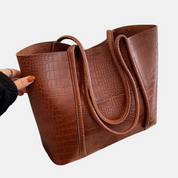 Harper Donnelly | Croc-Effect Leather Tote Bag For Women