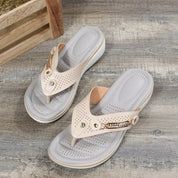 Ashleigh Cooper | Comfort Wedge Flip Flop Sandals For Women