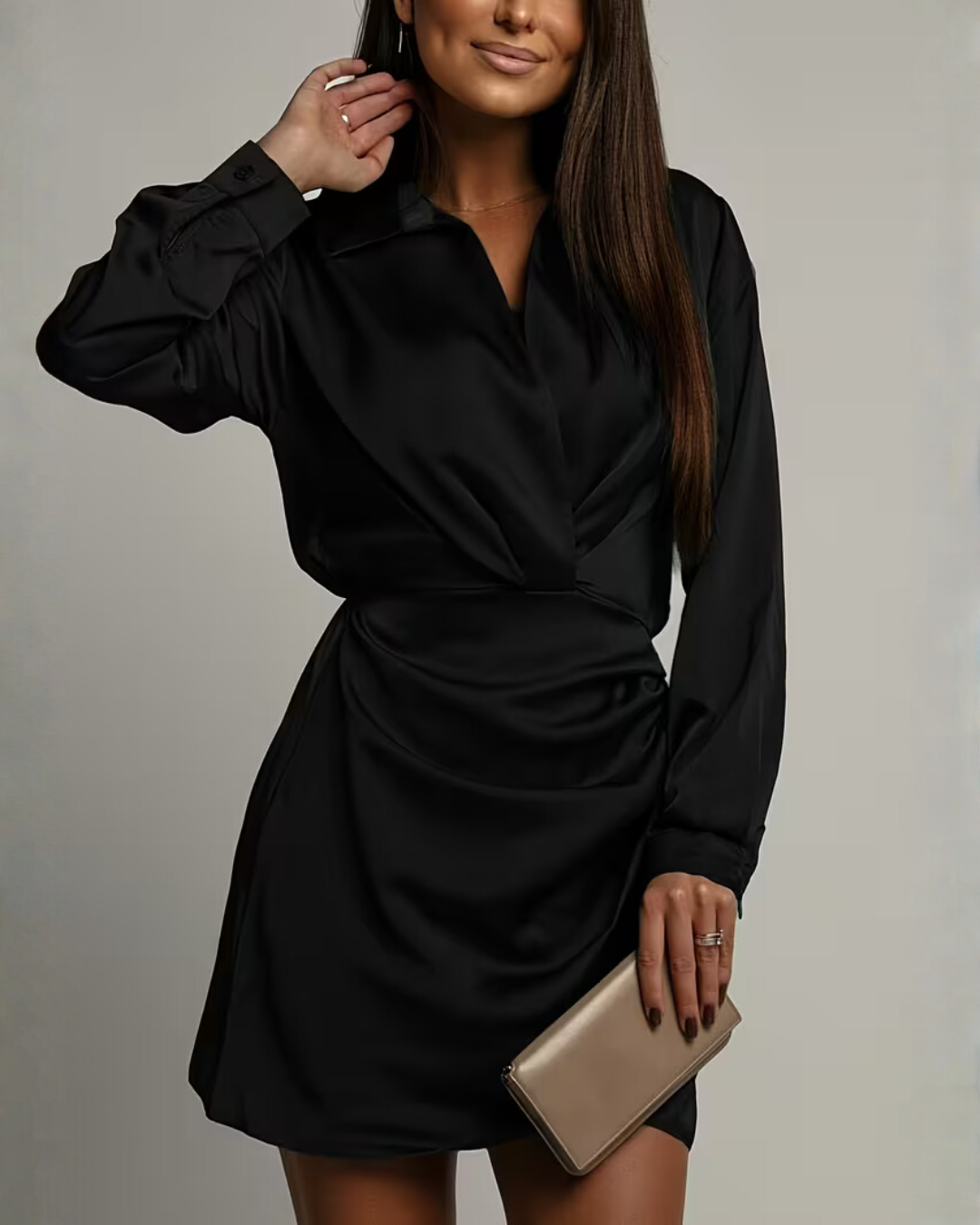 Aurelia Blackwood | Satin Wrap Mini Dress For Women