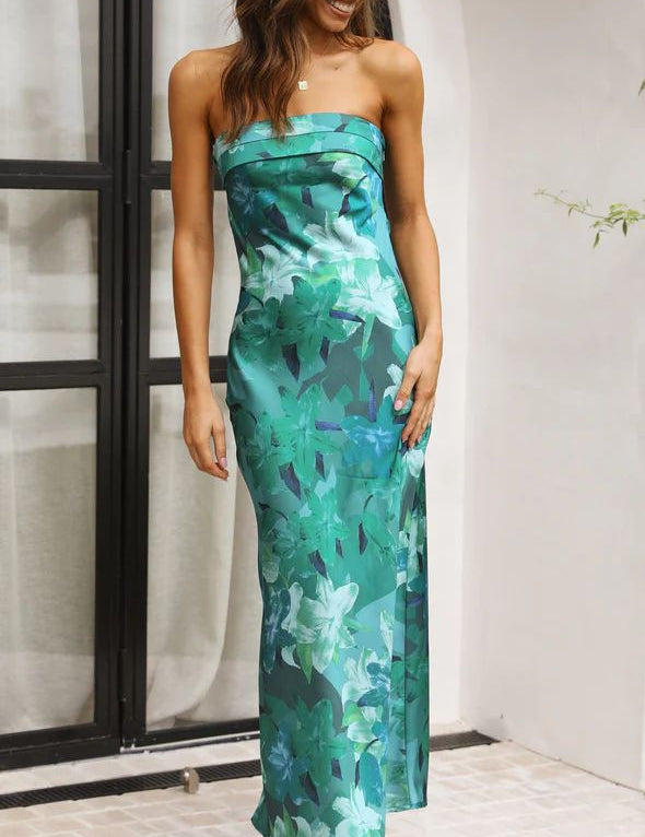 Ava Cromwell | Strapless Satin Maxi Dress For Women