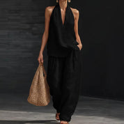 Bridie Ashcroft | Linen Tank Top and Wide-Leg Pants Set For Women