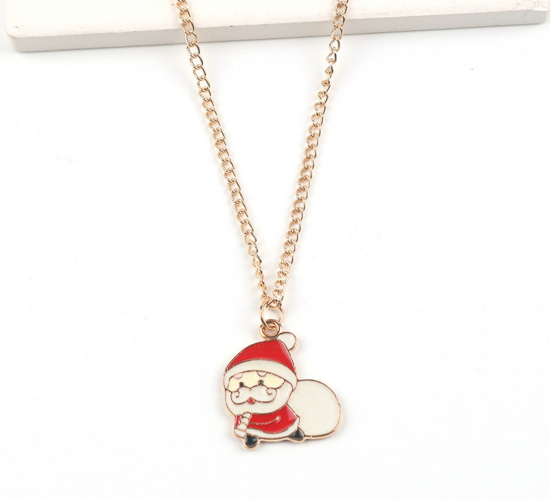 Yule Star | Gold Santa Snowman Elk Christmas Necklace For Women