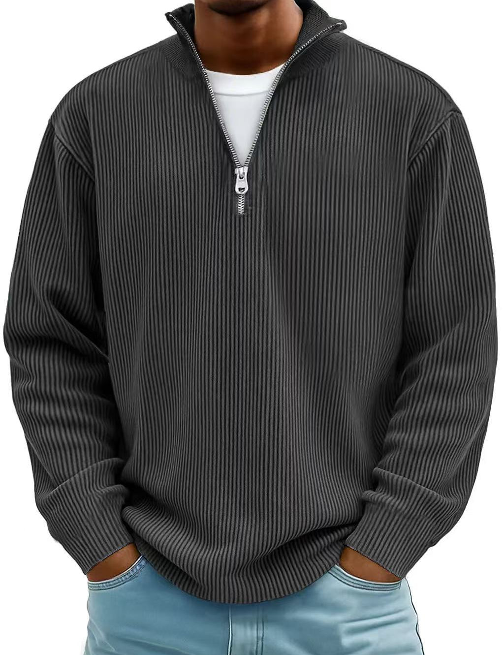 Liam Robertson | Ribbed Corduroy Quarter-Zip Sweatshirt For Men