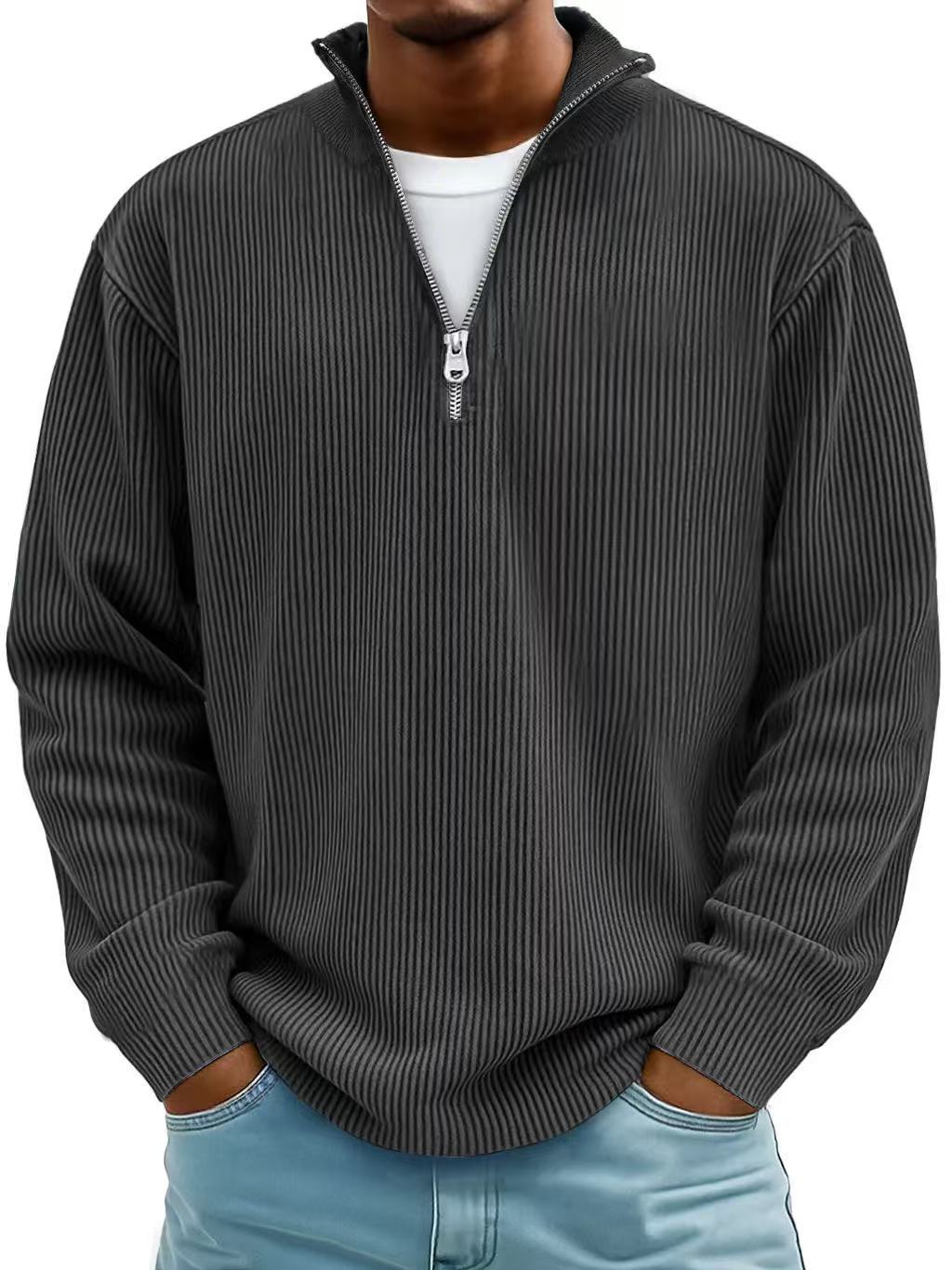 Liam Robertson | Ribbed Corduroy Quarter-Zip Sweatshirt For Men