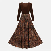 Rosalyn Whitlock | Velvet Top & Paisley Maxi Skirt Set For Women