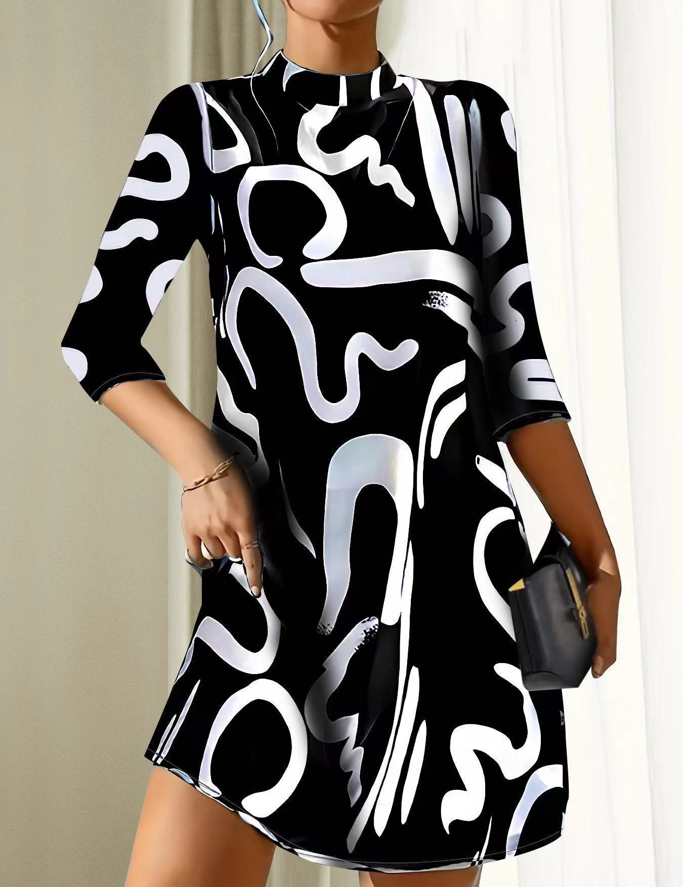 Ava Taylor | Abstract Print Mini Dress For Women