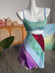 Tara Kelly | Patchwork Cut Out Mini Dress For Women