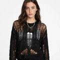 Margot Sheffield | Distressed Knit Sweater For Women