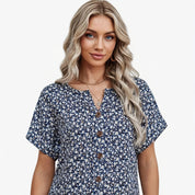 Grace Delaney | Floral Print Blouse With Button Detail