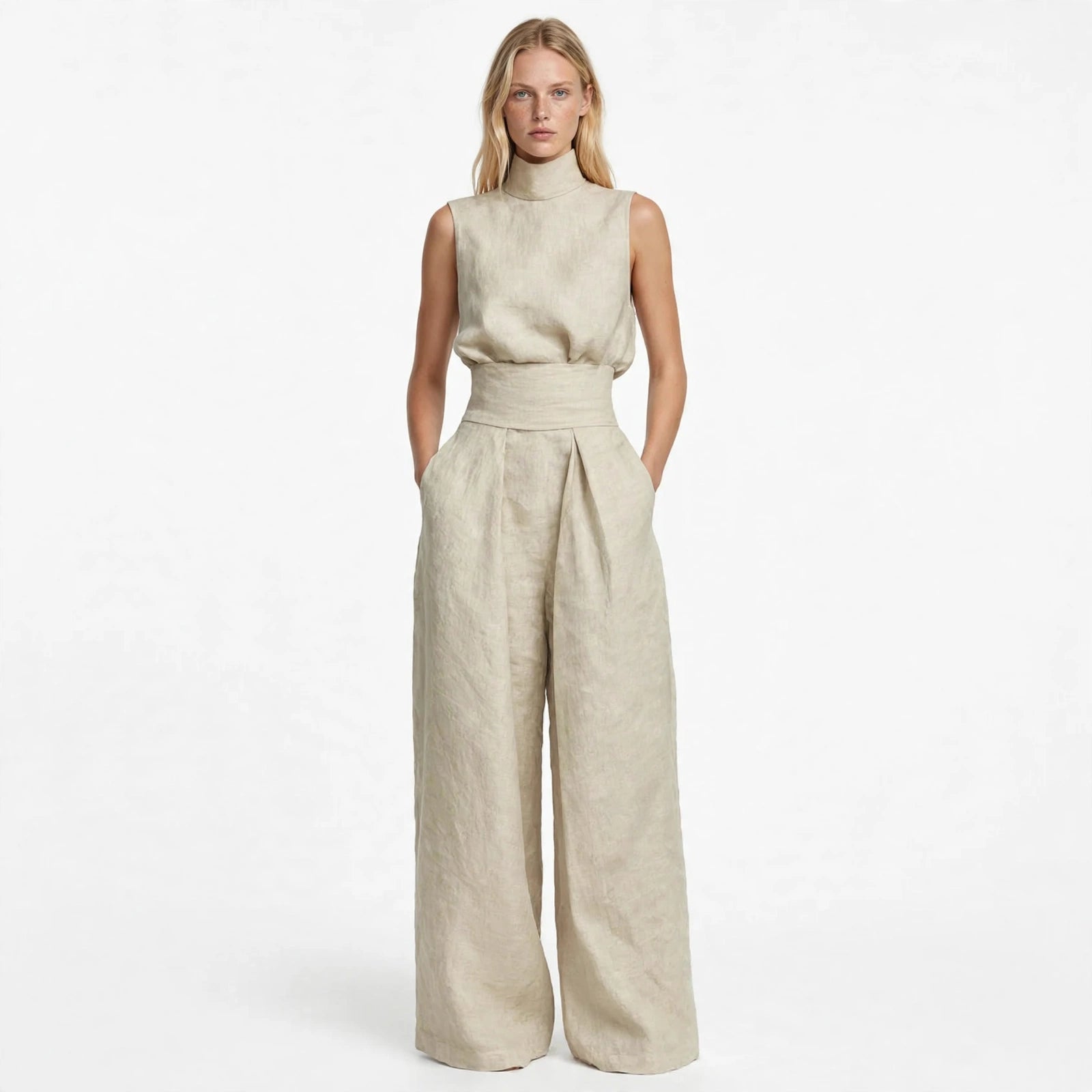Harper Ainslie | Relaxed Linen Wide-Leg Co-Ord Set For Women