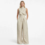 Harper Ainslie | Relaxed Linen Wide-Leg Co-Ord Set For Women