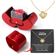 Matilda Cross | Preserved Rose Jewellery Box With Necklace For Women