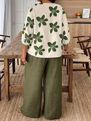 Georgia Fairbanks | Floral Print Wide-Leg Two-Piece Set For Women