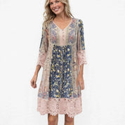 Bronte Whitfield | Bohemian Floral Lace Midi Dress For Women