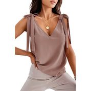 Freya Bennett | Bowknot Tie-Up V-Neck Cami Top For Women