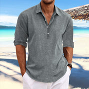 Giacomo Braybridge | Long Sleeve Half-Button Polo For Men
