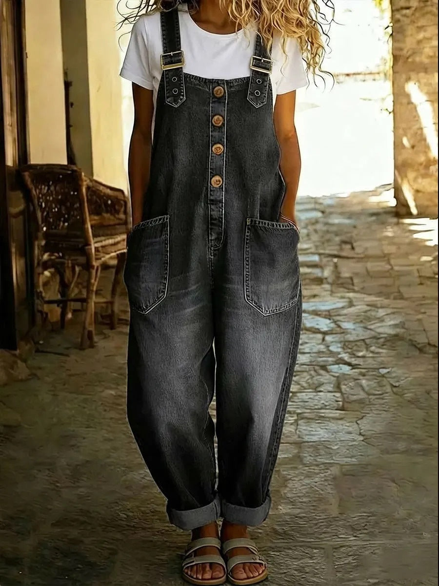 Eleonora Northwell | Light Blue Baggy Denim Overalls For Women