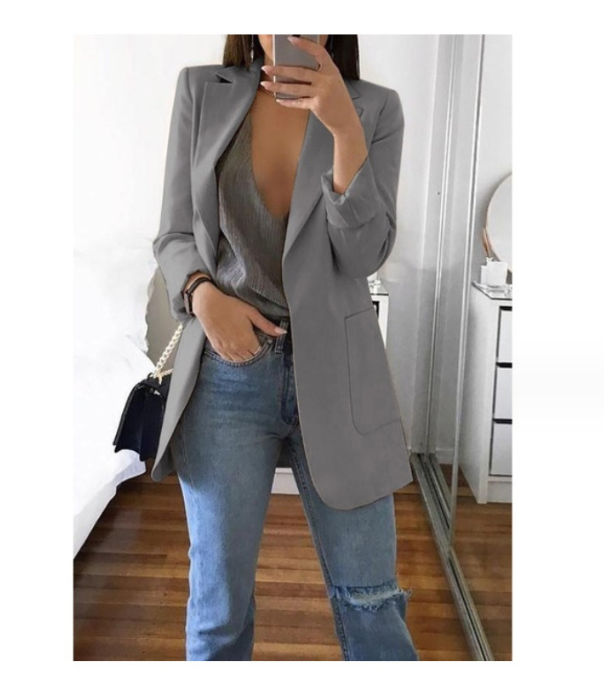 Letizia Wickwood | Open Front Longline Blazer For Women