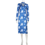 Isabella Kingston | Floral V-Neck Midi Dress For Women