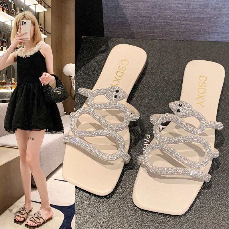 Aoife Kennedy | Diamante Snake Slippers For Women