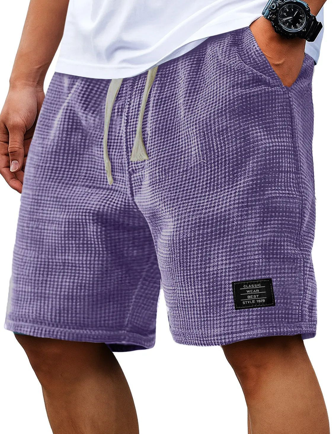 Corey Whitworth | Waffle-Knit Casual Shorts For Men