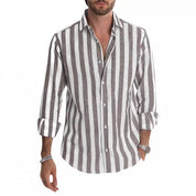 Remo Fenbridge | Striped Stretch Long Sleeve Shirt For Men
