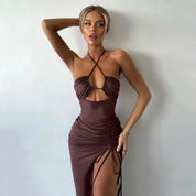 Brooke Stewart | Halterneck Split Maxi Dress For Women